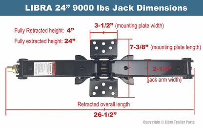 LIBRA 9K lb HD 24" RV Trailer Camper Stabilizer Leveling Scissor Jacks,Set4