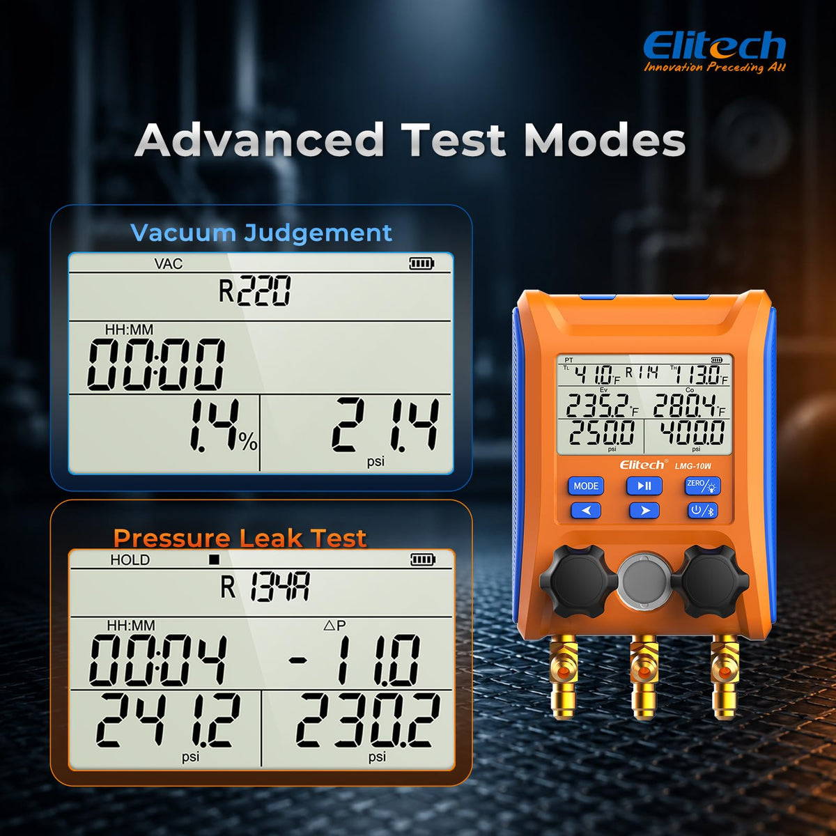 Elitech LMG-10W Wireless HVAC Manifold with Data Logging