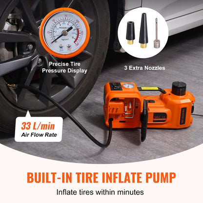 VEVOR Electric Car Jack 5 Ton with Electric Impact Wrench & Inflator Pump